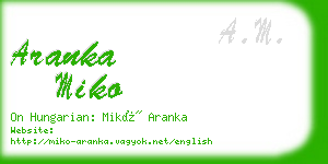 aranka miko business card